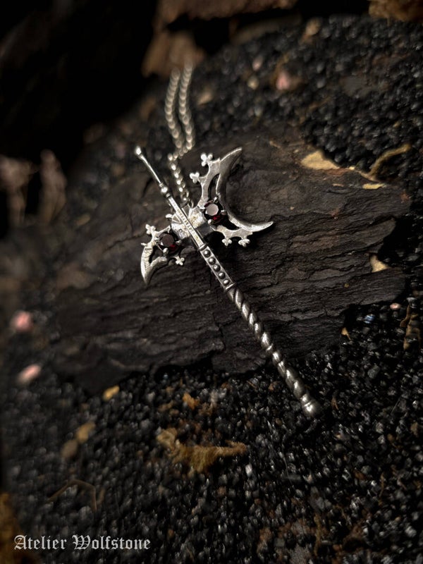 Hasta Mortis | One of a Kind Pendant | Garnet | Nox ex Libris