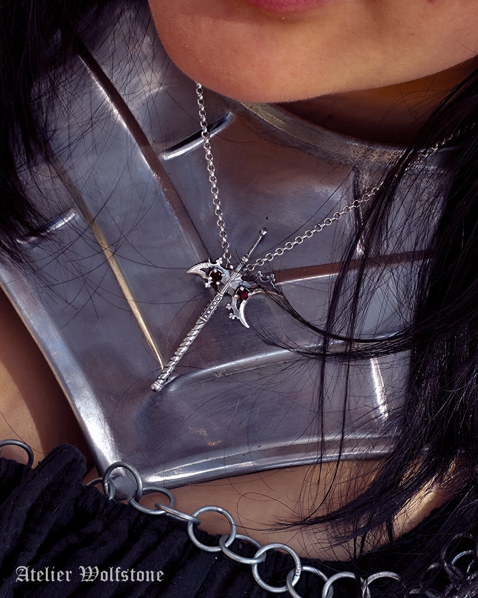 Hasta Mortis | One of a Kind Pendant | Garnet | Nox ex Libris