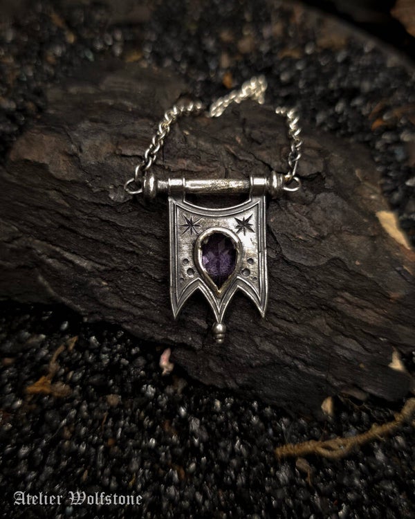 The Mystics Guild Banner | One of a Kind Necklace | Alexandrite | Nox ex Libris