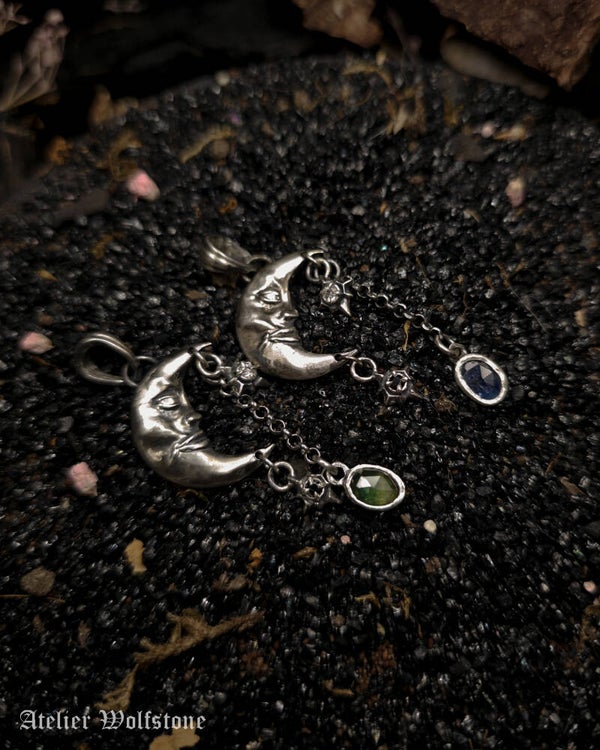 The Amas Veritas | One of a Kind Pendant | White, Black and Blue/Green Sapphire | Curiosity Cabinet