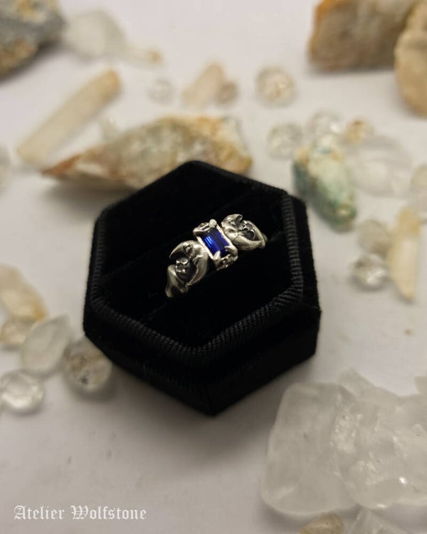 Midnight Margarita | Ready to Send Ring | size 18 | sapphire (syn) | Curiosity Cabinet