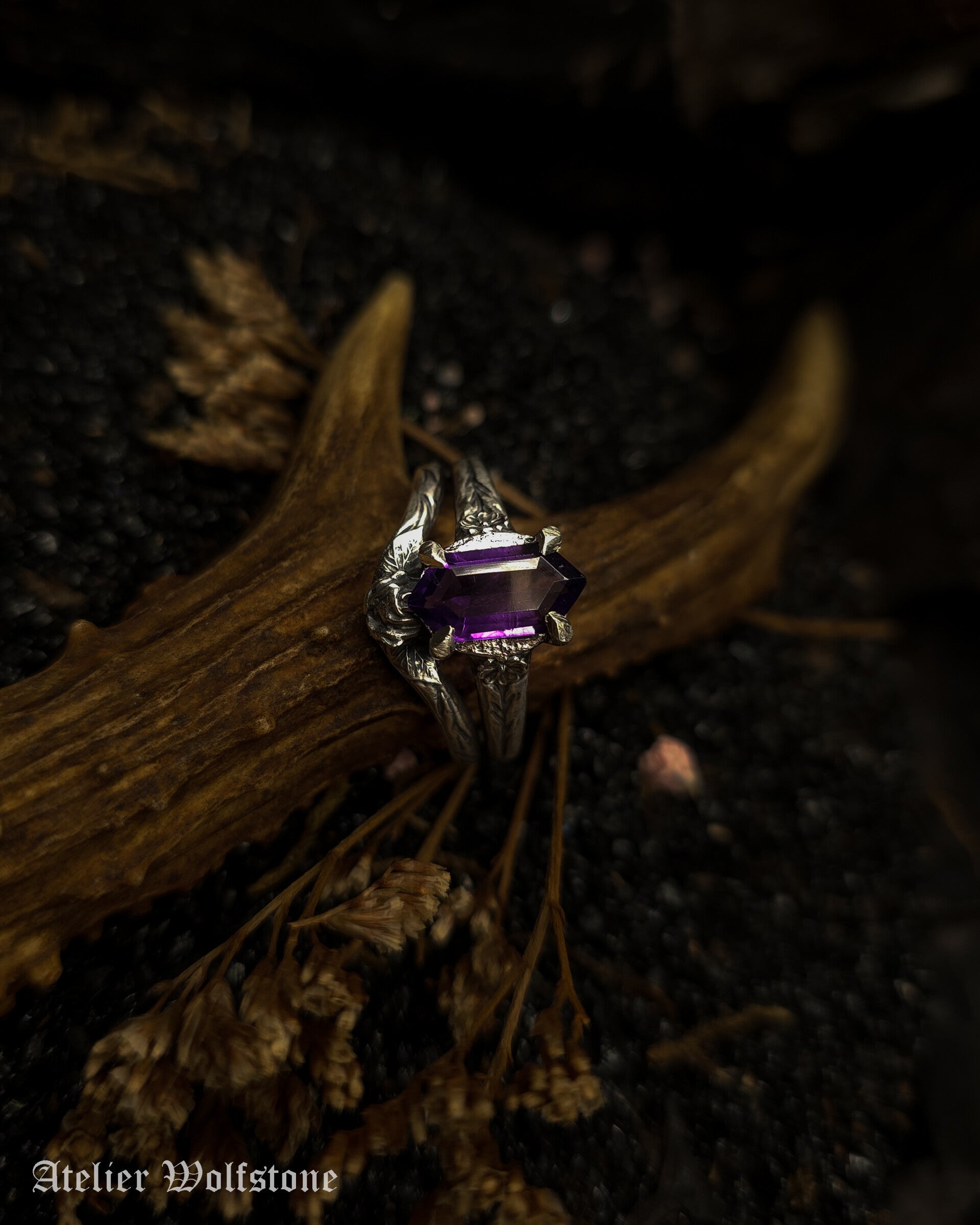 The Purple Rose Ring | Size 20 | One of a Kind | Amethyst | Curiosity Cabinet