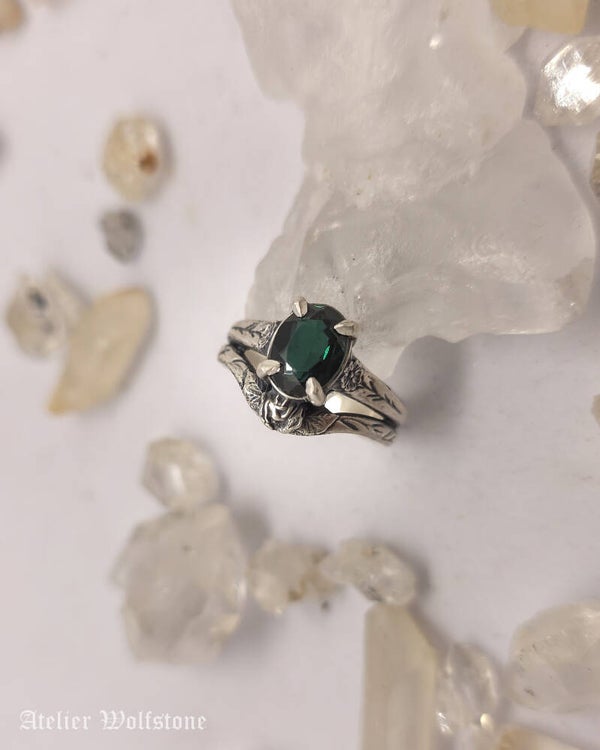 The Green Rose Ring | Size 17 | One of a Kind | Green Spinel