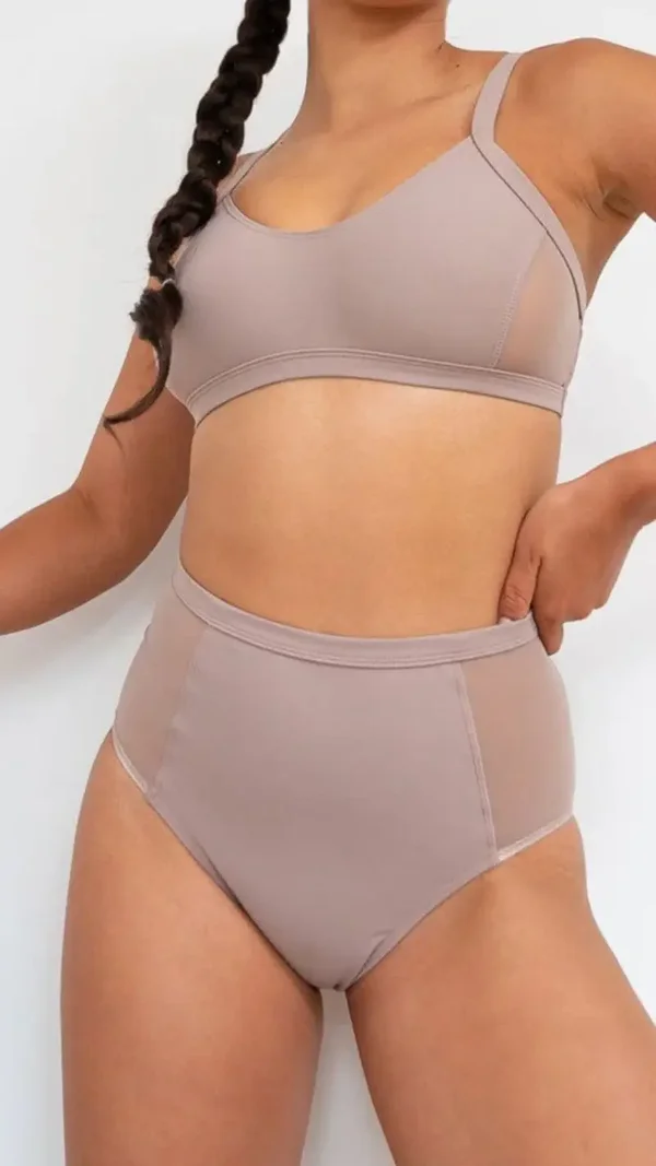 Bellani Bottom - Mesh Panelled High Waist Bottom Recycled