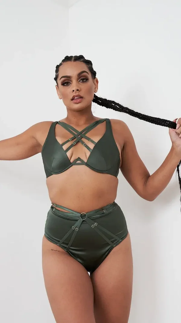Rosie Bottom - Strappy Satin High Waist Bottom