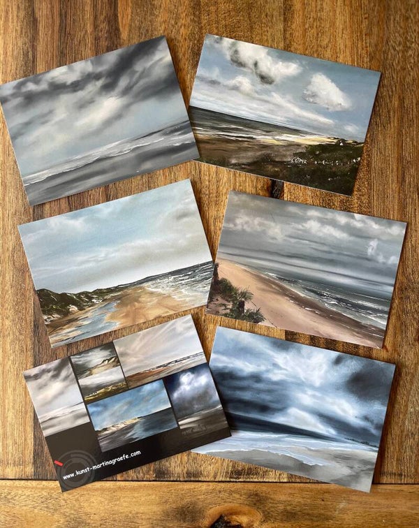 6 Kunstpostkarten Set Motiv Ostsee Sylt Wasser Steilküste Kampen