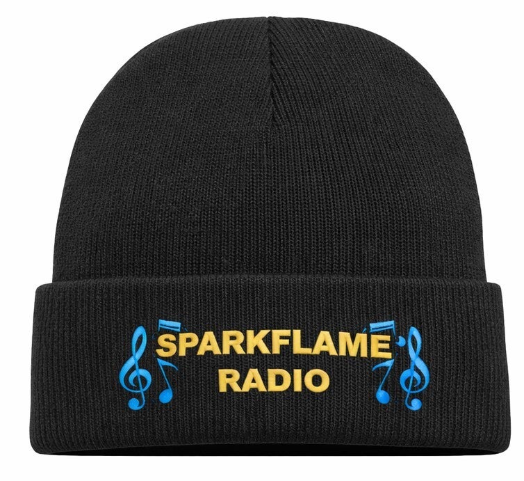 Sparkflame Radio Embroided Beanie Hat