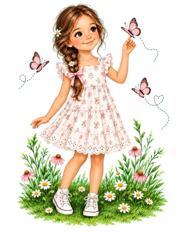 Girl With Butterfly: Toddler