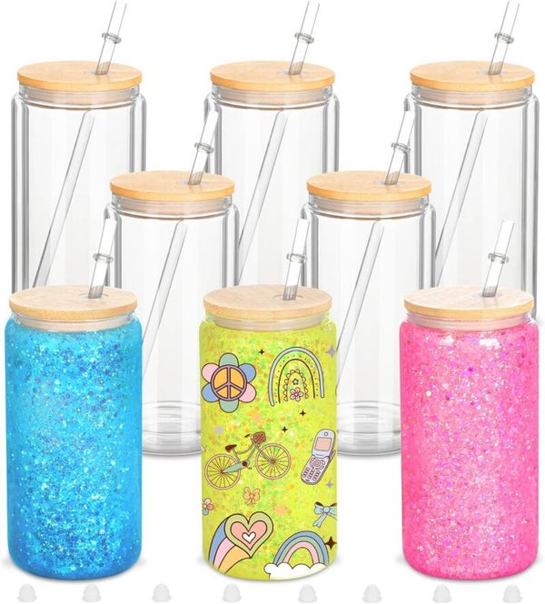 Glass Glitter Tumbler