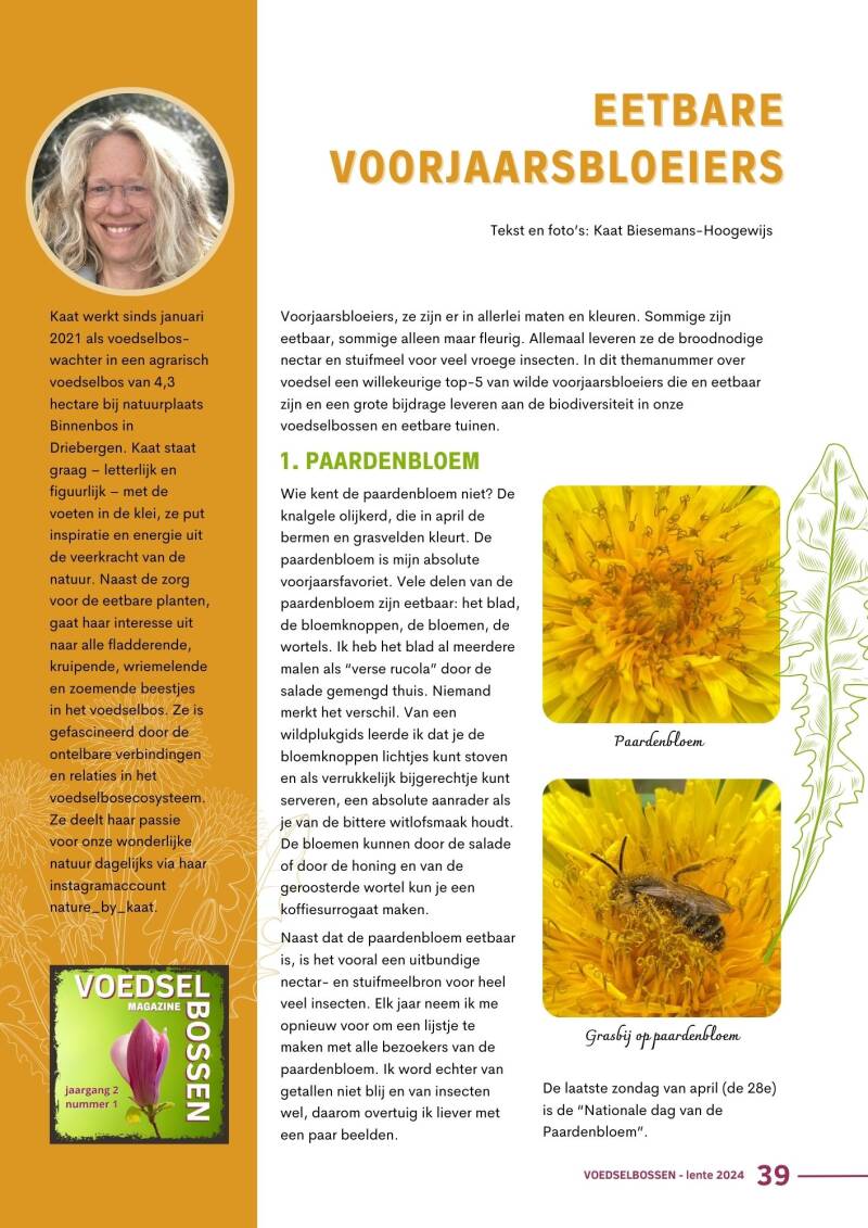 Artikel lente '24 : Eetbare voorjaarsbloeiers