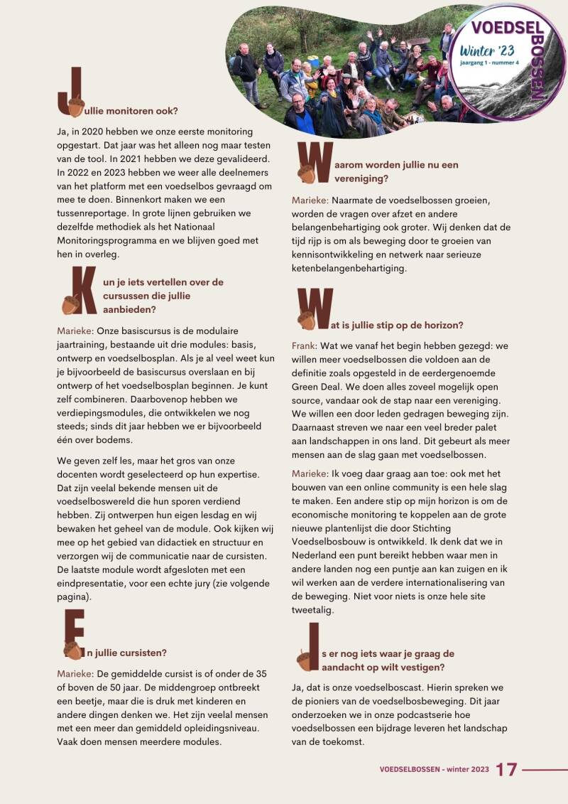 Artikel winter '23: Interview 'Voedsel uit het Bos'