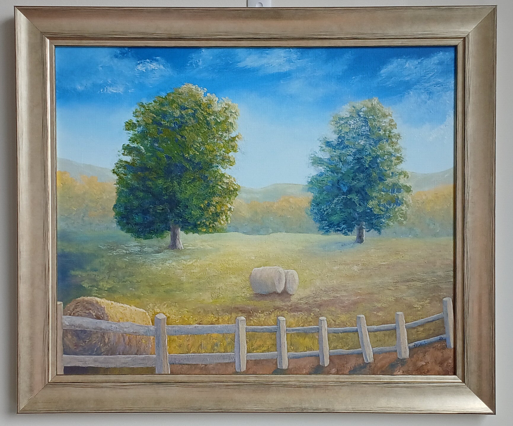 Haybales- Oil Painting (45.3x53.3x2.1cm)