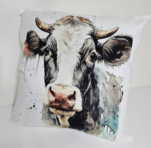Cow portrait cushion