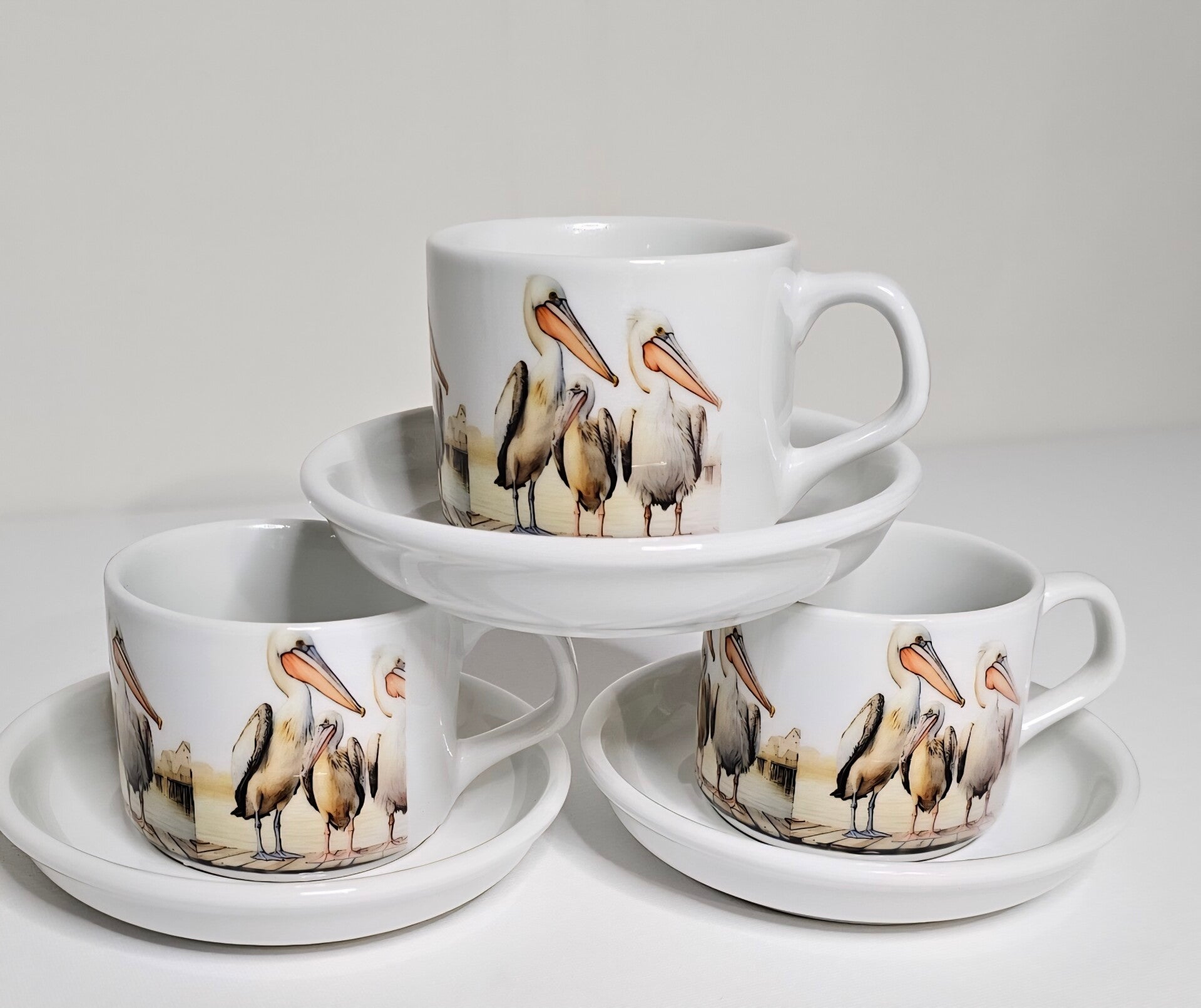 Seabird coffee cups and saucer set