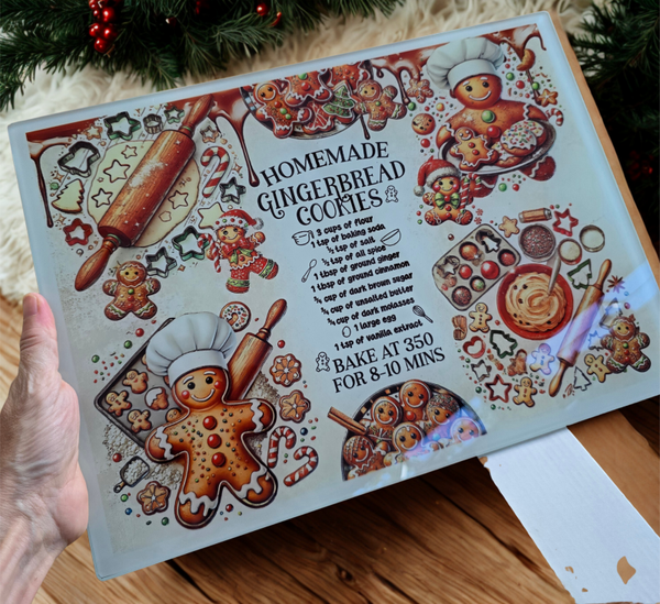Gingerbread glass chopping board