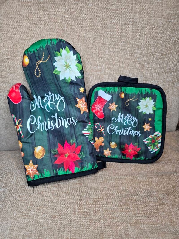 Oven gloves and heat pad