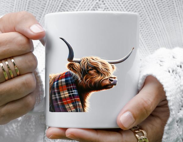 Tartan Highland Cow Mug
