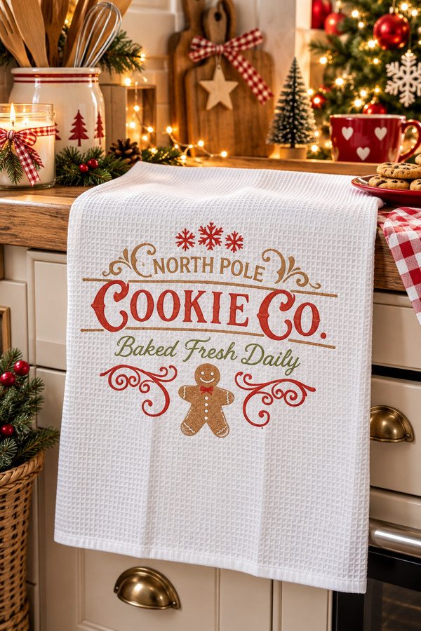 Christmas waffle  tea towel