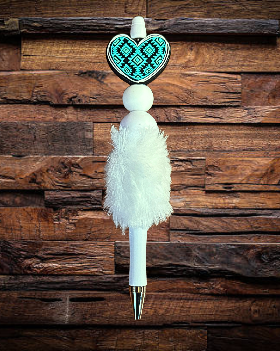 Blue Heart Furry Pen