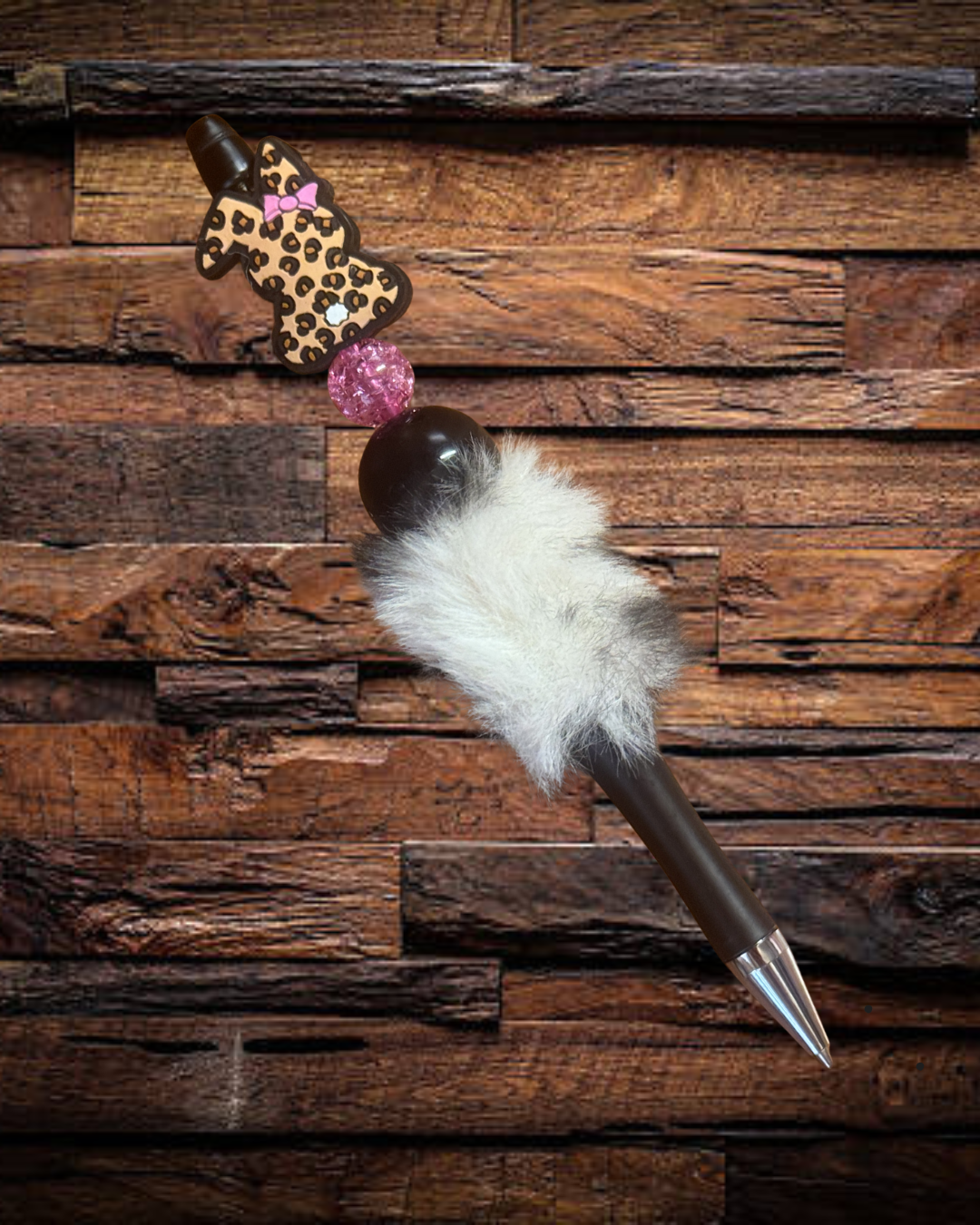 Furry Leopard Bunny Easter Pen