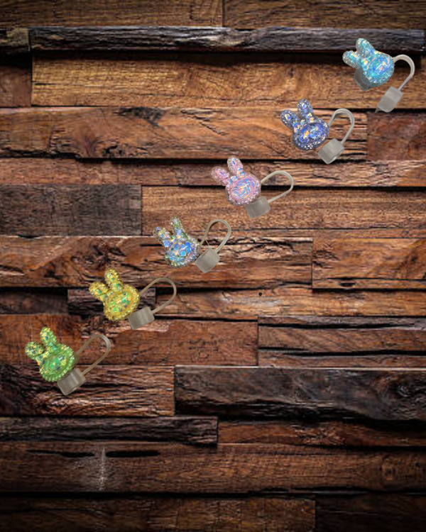 Sparkle Bunny Straw Topper