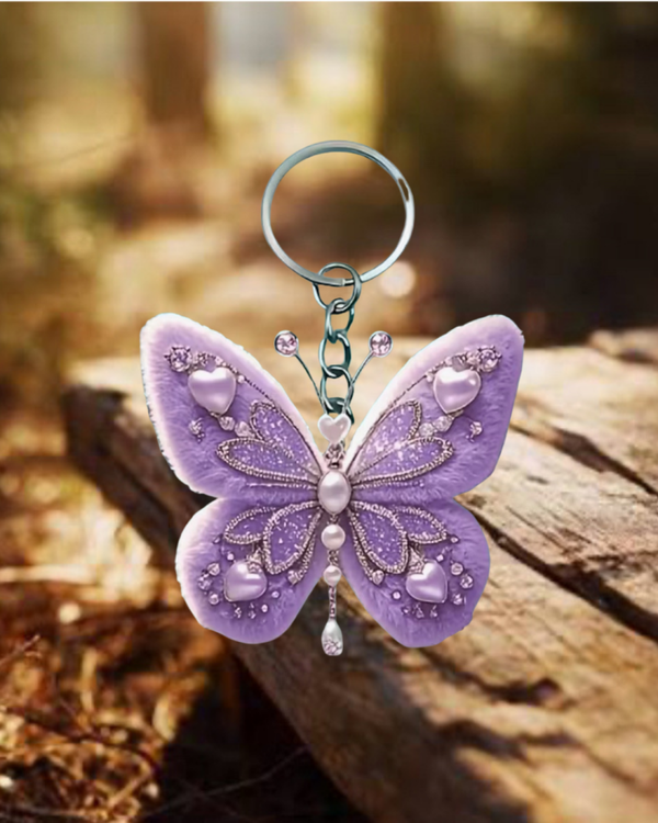 Butterfly Acrylic Purple Keychain/ Bag Charm