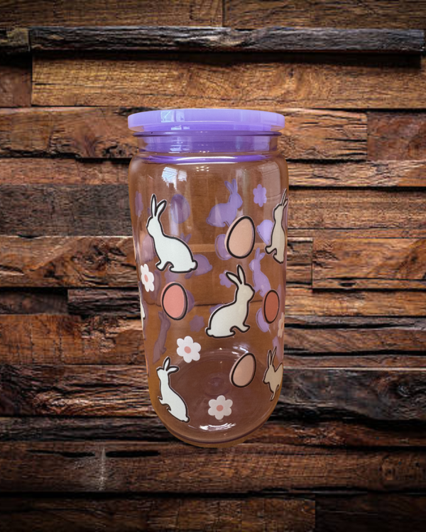 Purple Easter Bunny 16 oz Plastic Tumbler