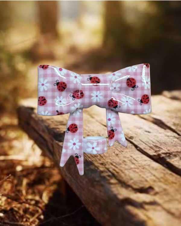 Ladybug Straw Topper Bow