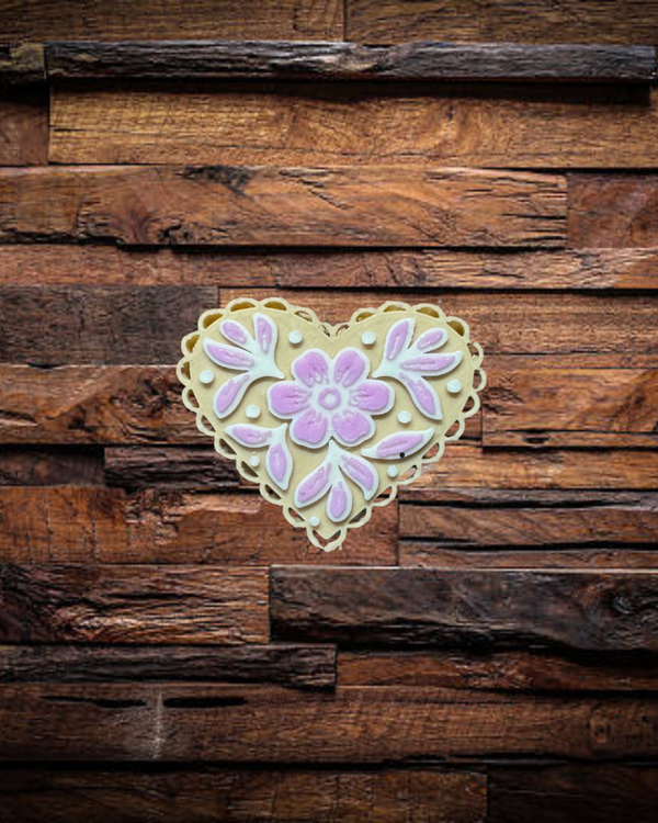 Lavender Heart Straw Charm