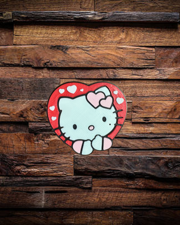 Kitty Heart Straw Charm