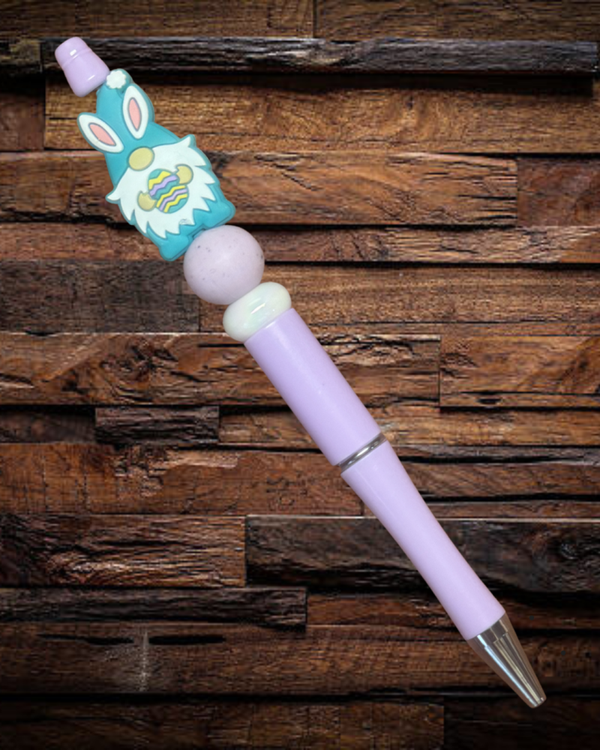 Teal Easter Bunny Gnome with Easter Egg Pen