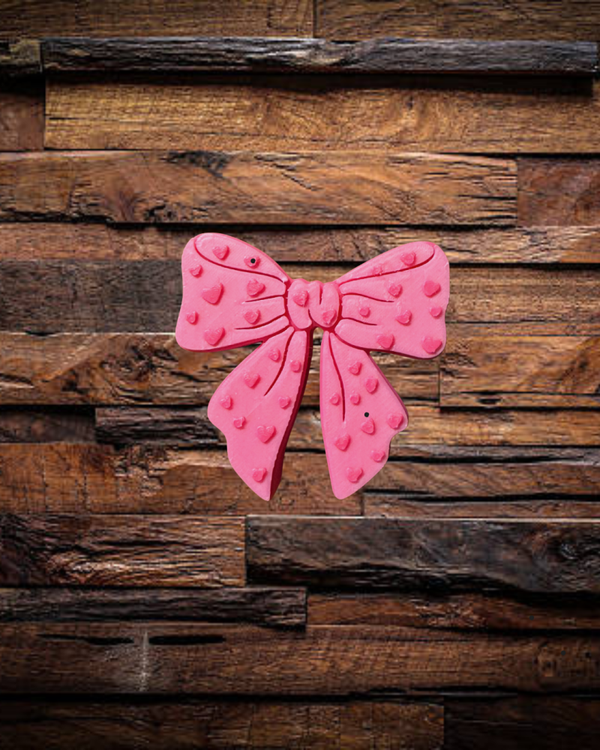 Pink Heart Bow Straw Charm