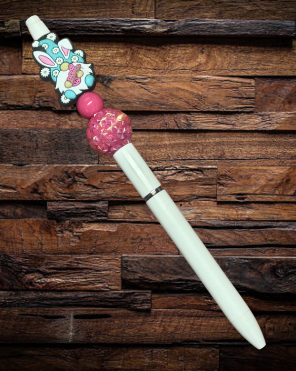 Easter Gnome with Pink Bunny Pen