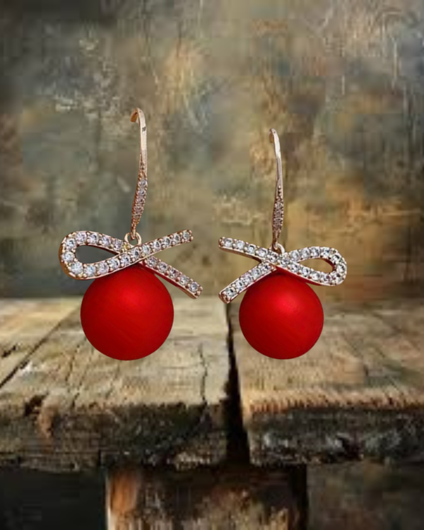 Red Ball Earrings