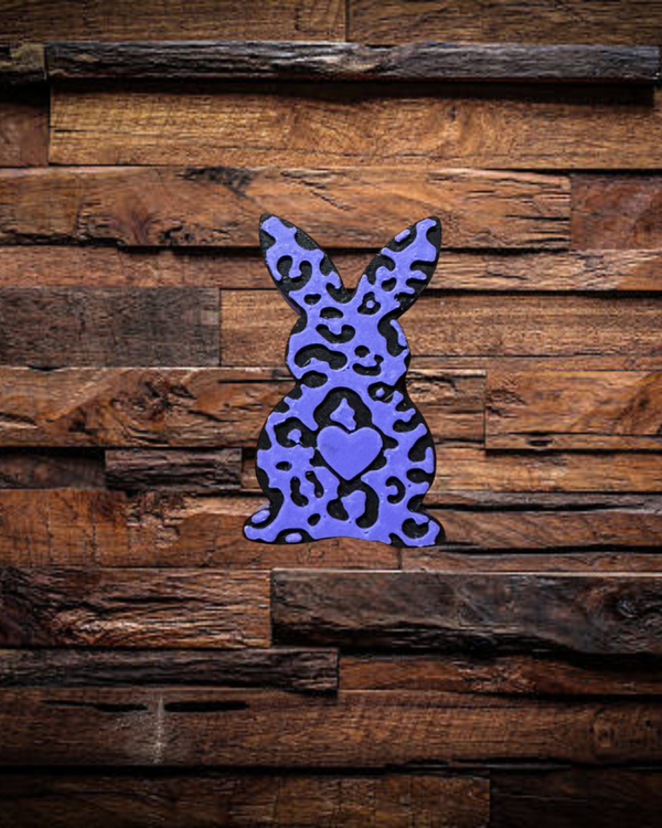 Purple Leopard Bunny Straw Charm