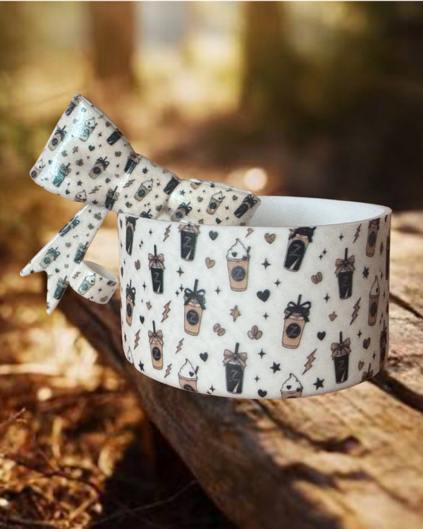 Coffee Tumbler Boot and Straw Topper Bow Set