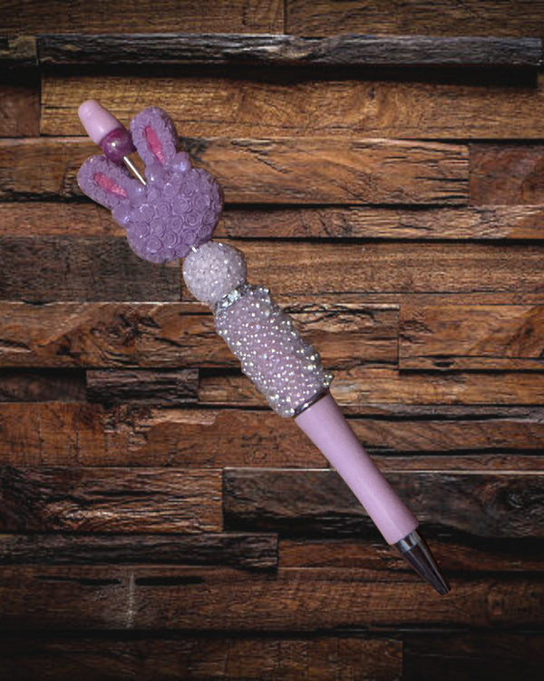 Purple Rose Bunny Easter Pen
