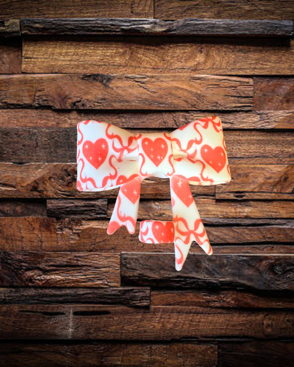 Red Hearts and Bows Straw Topper