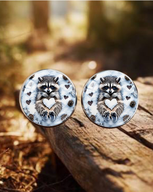 Raccoon Earrings
