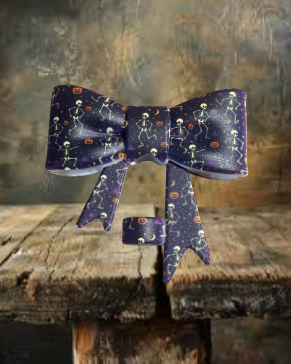 Skeleton Straw Topper Bow