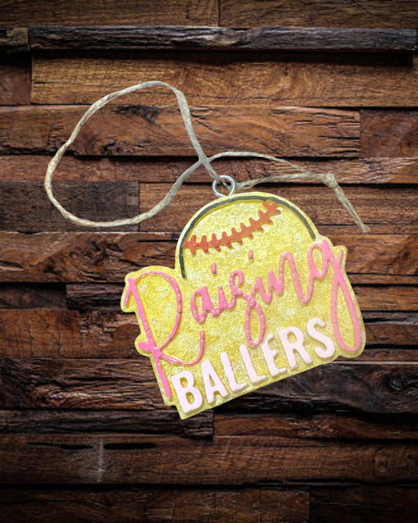 Yellow Softball Freshie - Clean Cotton Freshie