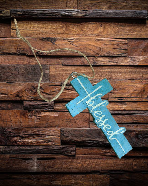 Blessed Cross Freshie - Leather Scent