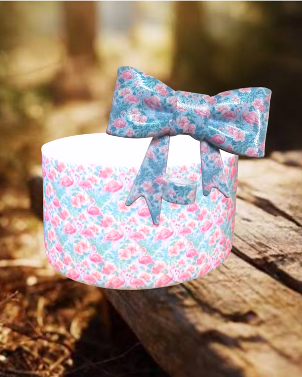 Flamingo Tumbler Boot and Straw Topper Bow Set
