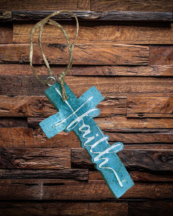 Faith Cross Freshie - Leather Scent