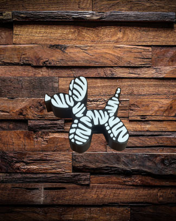 Zebra Balloon Dog Straw Charm