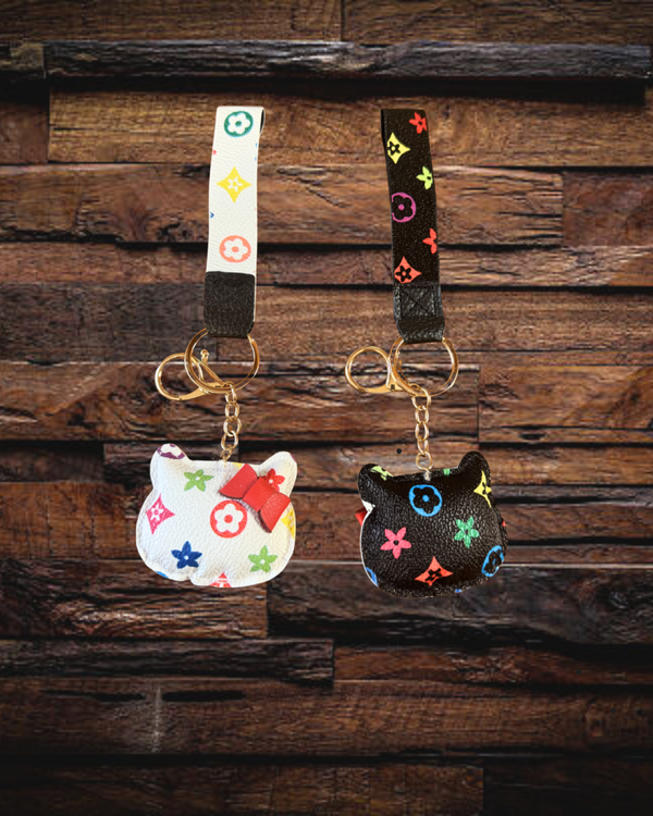 Leather Kitty Keychain/BagCharm