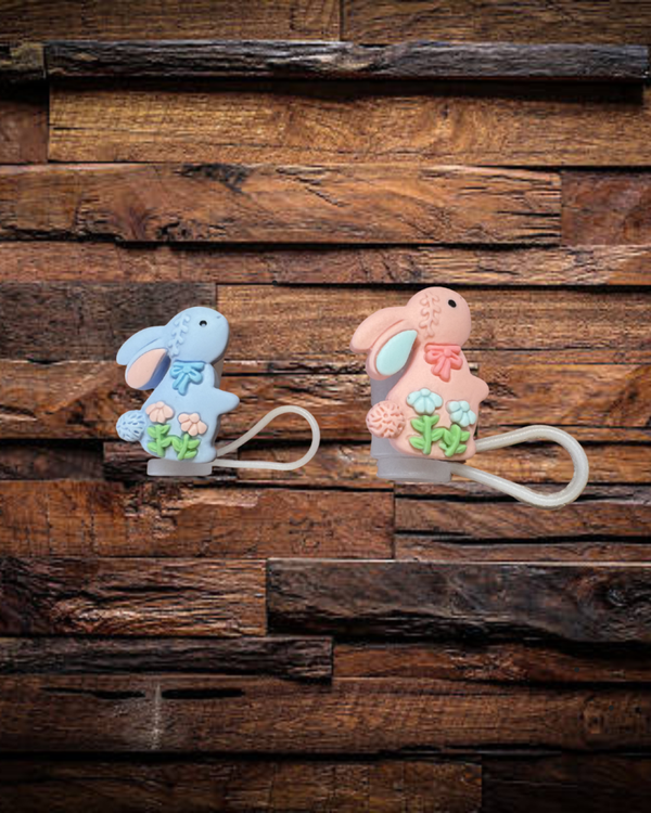 Pastel Bunny Straw Toppers