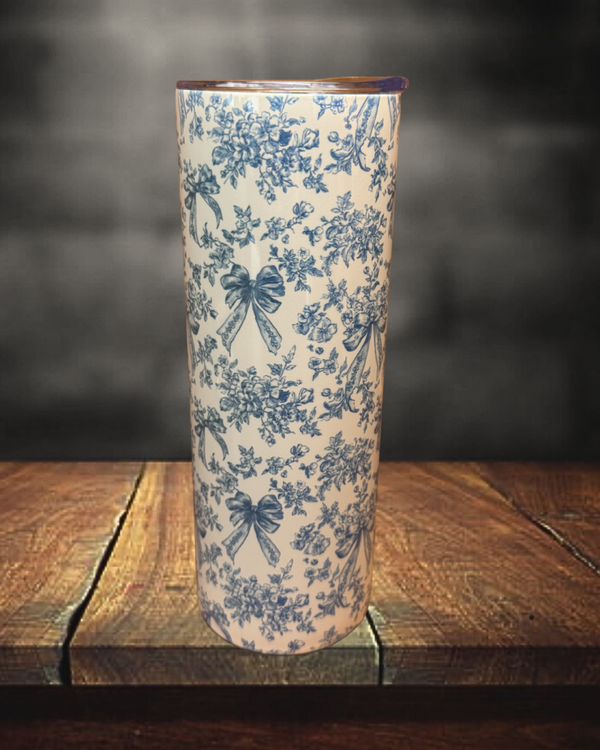 20 oz. Blue Bows Tumbler