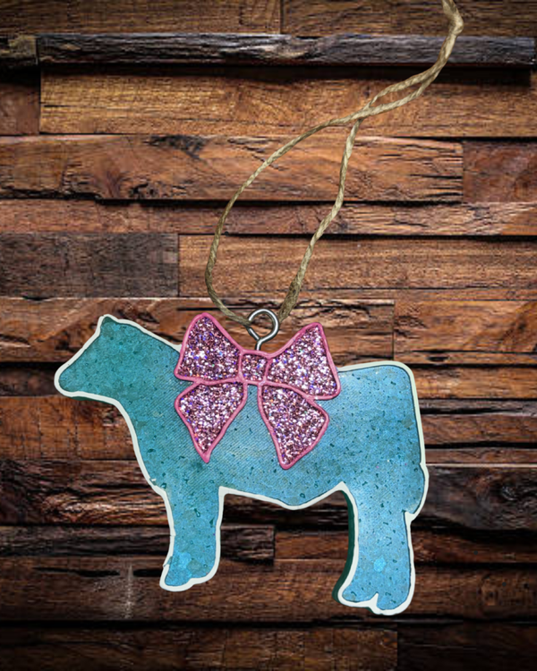 Teal Cow Freshie - Leather Scent