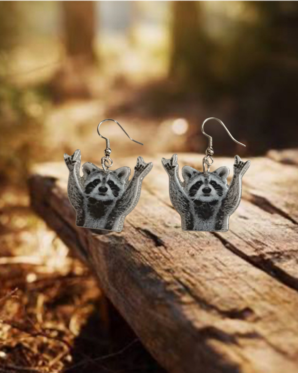 Raccoon Earrings